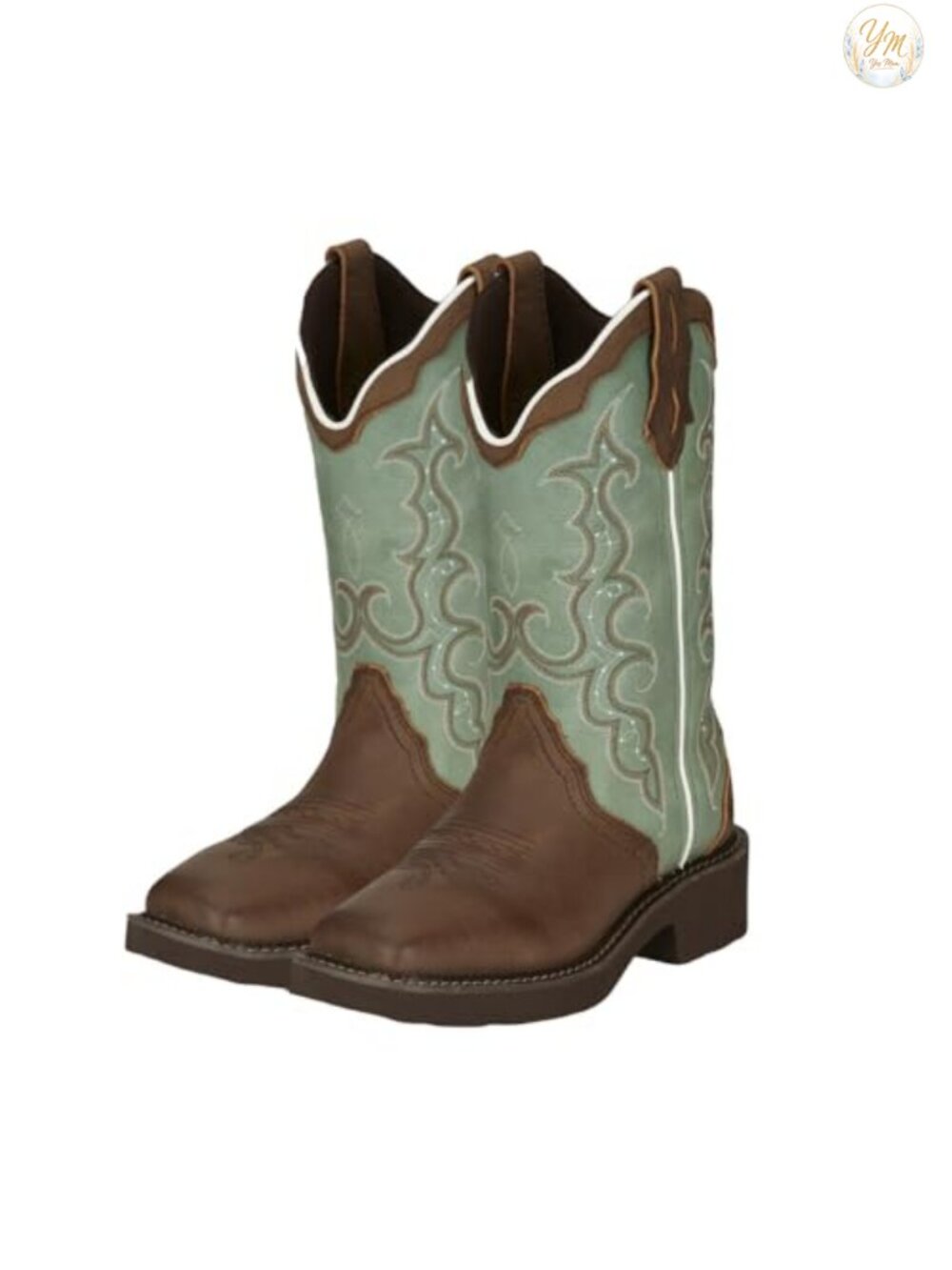 Leather Women's Mid-Calf Western Boots Square Toe Pull-On J-Flex Comfort